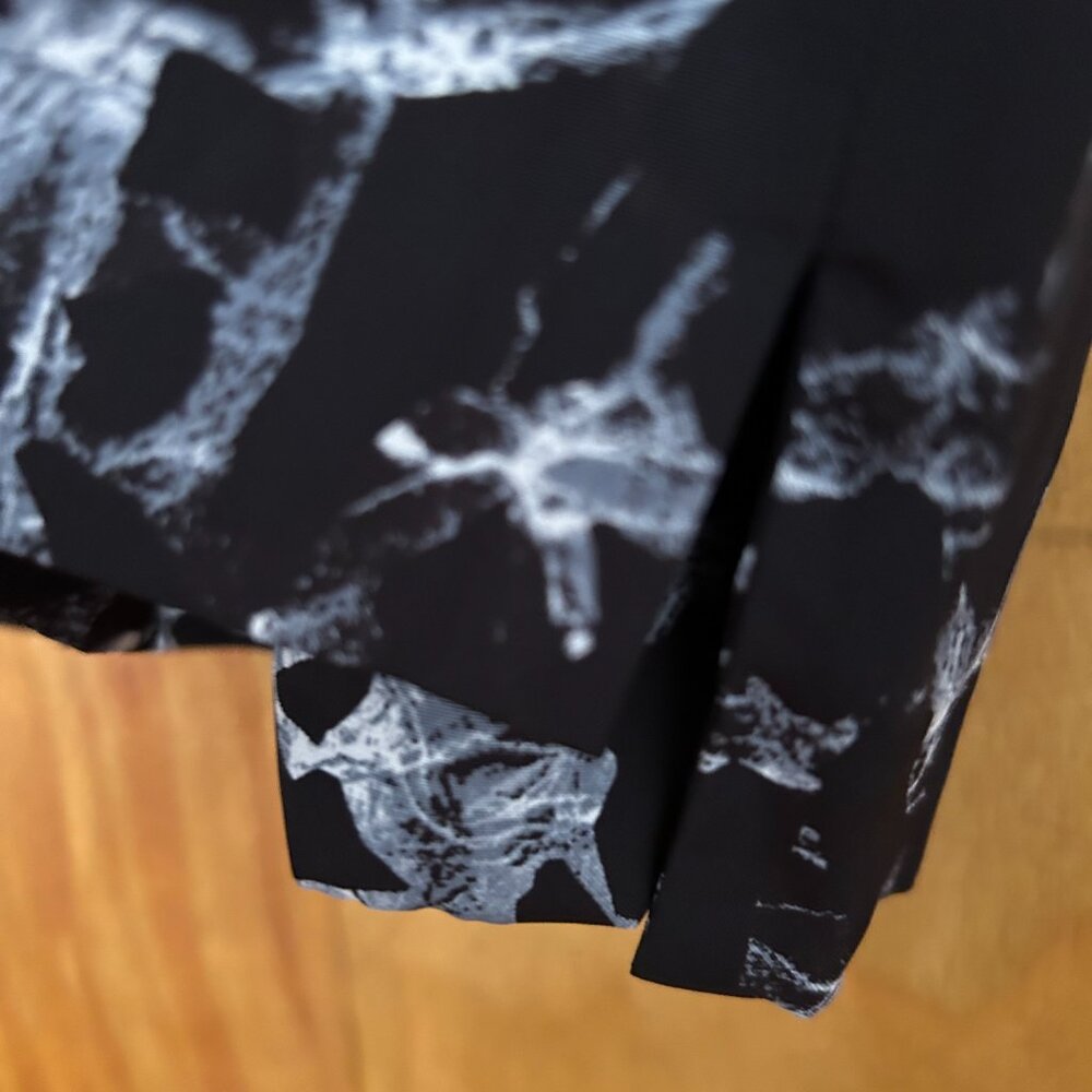 Balenciaga Sleeveless-Blouse-Black/Wht Marble Print- Sz 36-Acetate/Silk - Picture 3 of 9